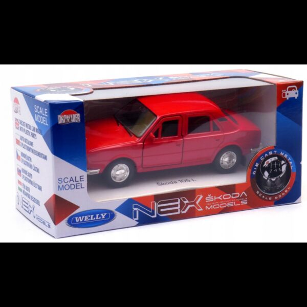 028567 Kovový model auta - Nex 1:34 - Škoda 105 L Červená