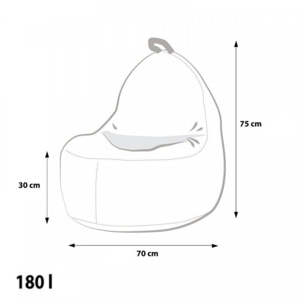 EF1103 Ecopuf Sedací vak ECOPUF - Yoko - ekokoža REG E20 - Tyrkysová